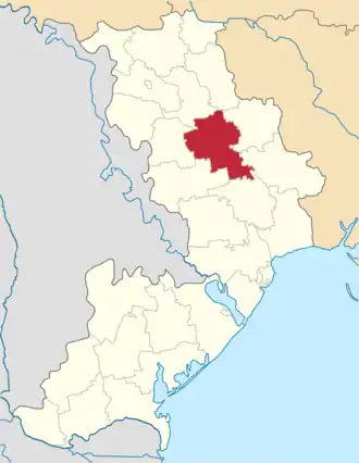 Poloha rajónu v Oděské oblasti