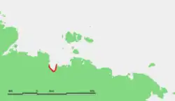 Umístění zátoky v moři Laptěvů