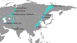 Rozšíření jeřába bílého