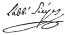 Emmanuel Joseph Sieyès – podpis
