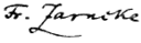 Prof. Dr. phil. Friedrich Zarncke – podpis