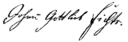 Johann Gottlieb Fichte – podpis