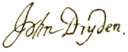 John Dryden – podpis