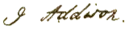 Joseph Addison – podpis