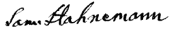 Samuel Hahnemann – podpis