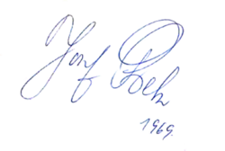 Josef Bek – podpis