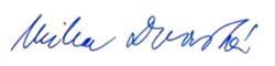 Milena Dvorská – podpis