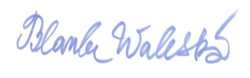 Blanka Waleská – podpis