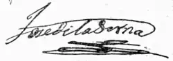 José de la Serna e Hinojosa – podpis