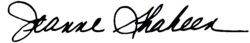 Jeanne Shaheenová, podpis