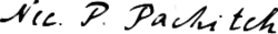 Nikola Pašić Никола Пашић, podpis
