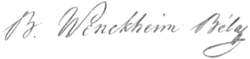 Béla Wenckheim – podpis