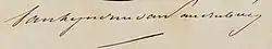 Constantijn Theodoor van Lynden van Sandenburg – podpis