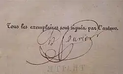 Charles Fourier – podpis