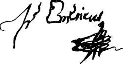 Imrich Esterházy z Galanty – podpis