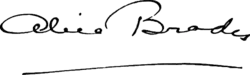 Alice Bradyová – podpis