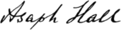 Asaph Hall – podpis