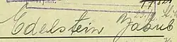 Jakob Edelstein – podpis