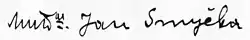 Jan Smyčka, podpis