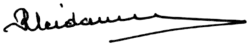 Redžep Meidani, podpis