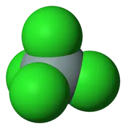 Model molekuly chloridu křemičitého