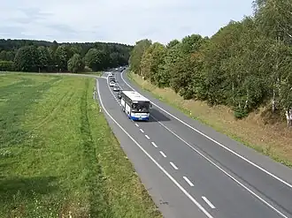 Silnice I/3 u Poříčí nad Sázavou.