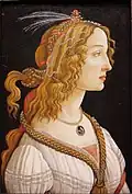 Sandro Botticelli: Simonetta Vespuciová jako nymfa, asi 1480