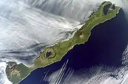 Ostrov na satelitním snímku NASA