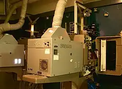 Dva moderní projektory Ernemann v divadle Skandia ve Stockholmu