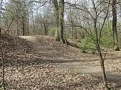 hráz zaniklého rybníka