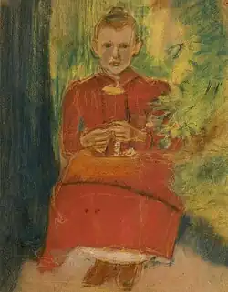 Slava Raškaj, Djevojčica, pastel, 1900