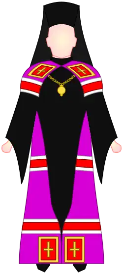 Biskupská mantie slovanského stylu (chórový oděv biskupa)