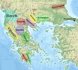 Slovanské kmeny na Balkáně kolem roku 700