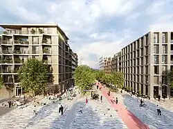 Smichov City, vizualizace 7 - pěší bulvár