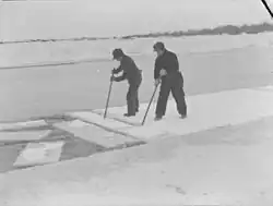 Snow Pictures. Ice Cutting