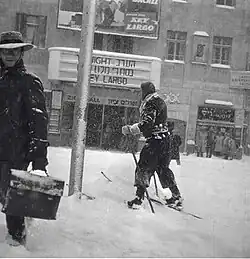 Sníh na Sijónském náměstí, Jeruzalém, únor 1950