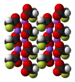 Model struktury fluoroctanu sodného