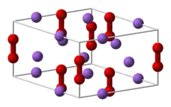 Model uspořádání atomů v peroxidu sodném