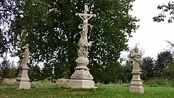 Sousoší Kalvárie: Panna Maria, ukřižovaný Kristus, sv. Jan Evangelista, Velký Depot, Týn nad Vltavou