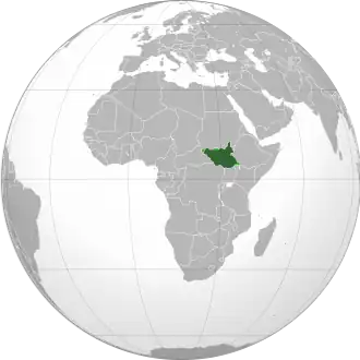 Poloha Jižního Súdánu