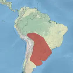 Rozšíření čáji obojkové v Jižní Americe