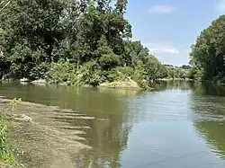 Soutok Dyje (vlevo) a Moravy na trojmezí Česka, Slovenska a Rakouska