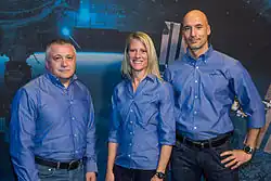 Zleva Jurčichin, Nybergová a Parmitano