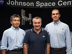 Zleva Wakata, Ťurin, Mastracchio