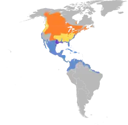 Hnízdiště Výskyt během tahu Celoroční výskyt Zimoviště