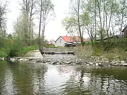 Ústí potoka Zděchovka do Vsetínské Bečvy v obci Huslenky