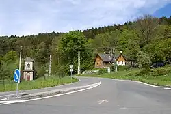 Silniční odbočka na Huntířov