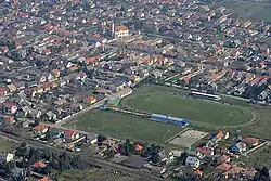 Letecký pohled na Jánossomorju