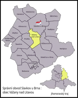 Vážany nad Litavou na mapě