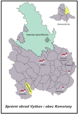 Komořany na mapě